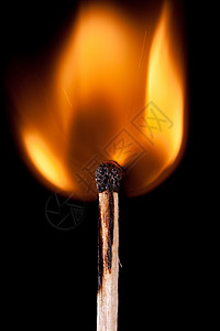 烧火柴棒火花黑色火柴耀斑橙子火焰燃烧木头火灾烧伤高清图片