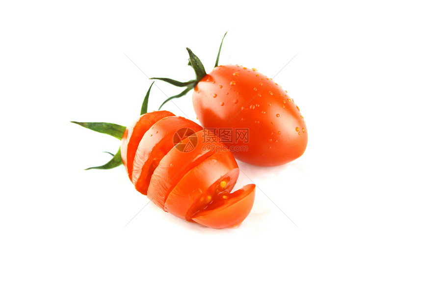 新鲜樱桃新西红柿营养食物饮食蔬菜水果白色团体绿色工作室红色图片