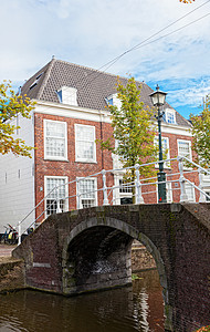 Delft频道的美景(荷兰)背景图片