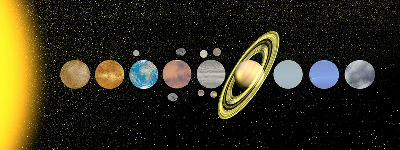 德莫斯太阳系 - 3D背景