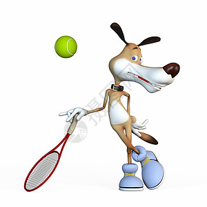 讲一个主题 狗是网球手成功运动员罢工进步卡通片活动动作漫画木偶运动背景图片