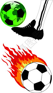 蓝色火焰球带火焰的矢量 soocer球速度闲暇运动员课程竞赛乐趣玩家推杆烧伤运动插画