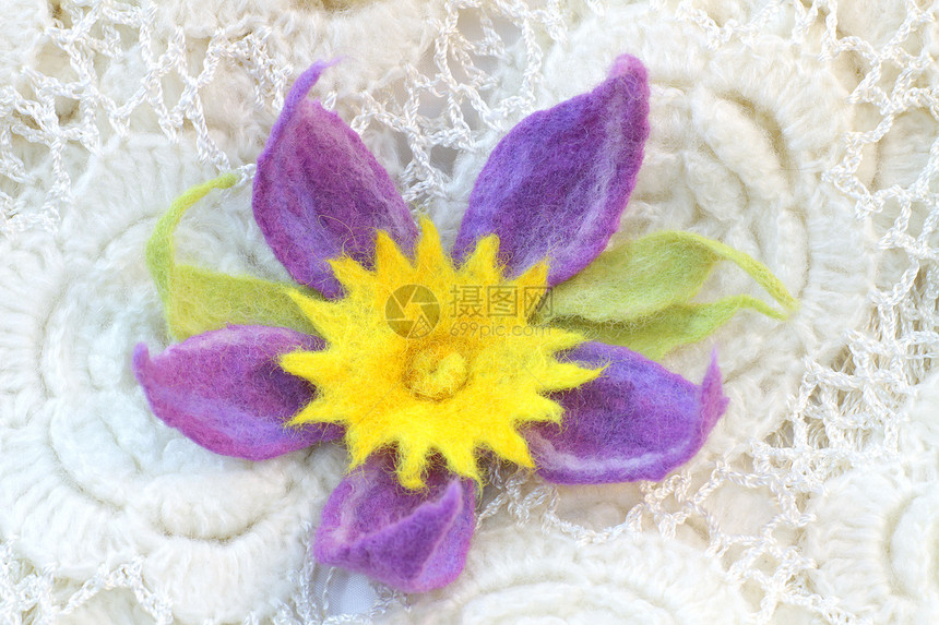 紫罗兰花由感觉组成 发型 胸针图片