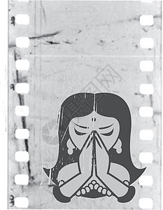 矢量 Indian 女孩圆形橙子瑜伽电影棕色白色墙纸打印光环海报背景图片