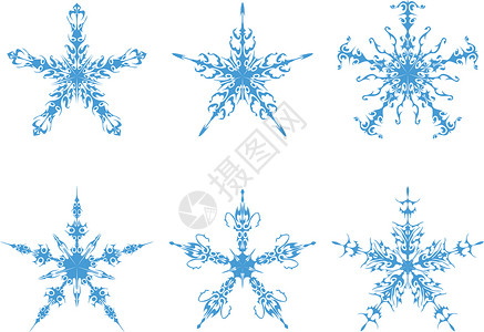 蓝色雪花与星星圣诞节哥特高清图片