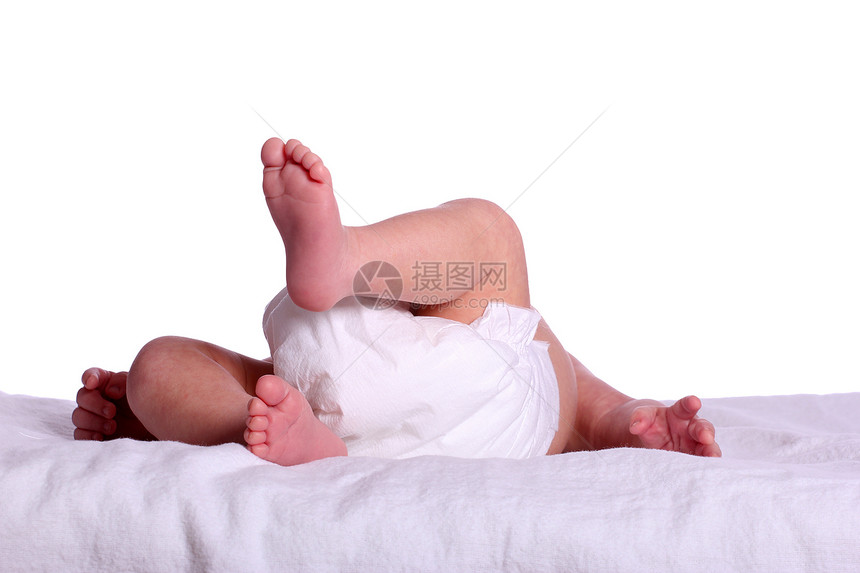 尿布中可爱的婴儿图片