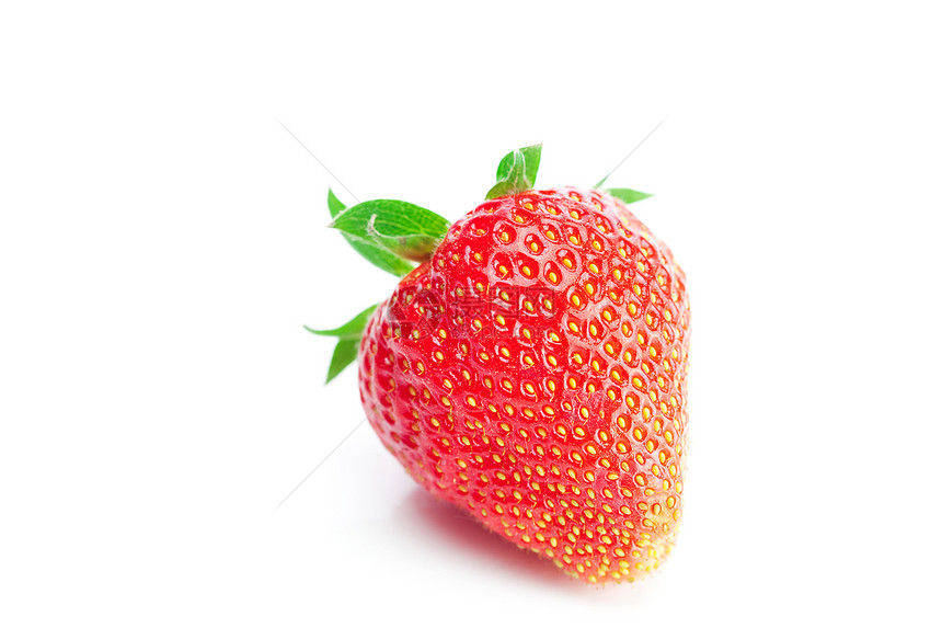 白边上被孤立的红莓草莓生活框架团体种子宏观食物叶子早餐美食营养图片