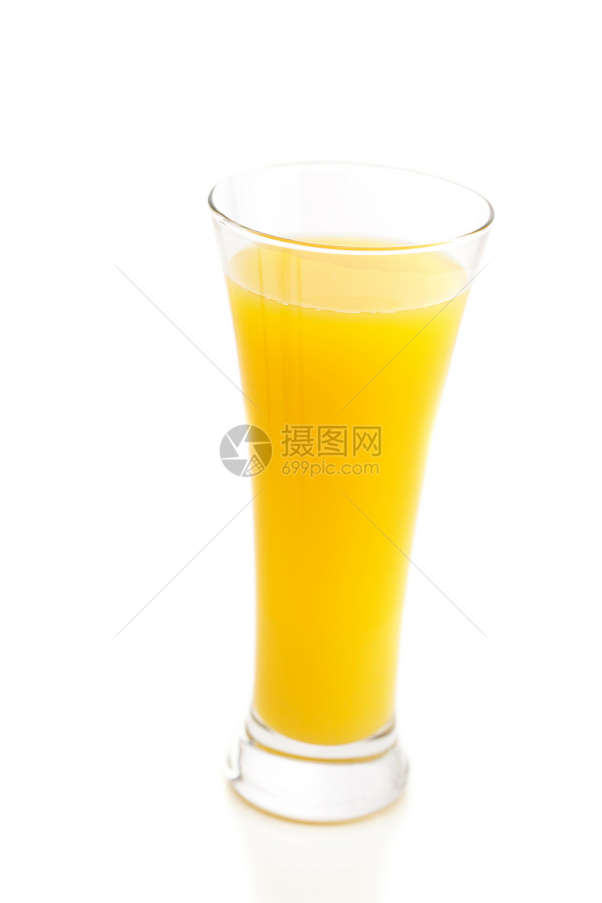 白上隔绝的橙汁杯橙子派对早餐小路果汁塑料剪裁水果液体食物图片
