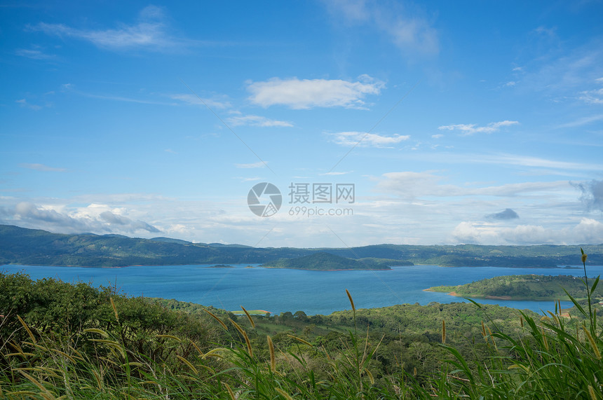 环礁湖树木绿色热带森林荒野林地水平丛林火山图片