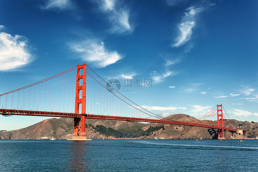旧金山的金门大桥历史性天空电缆吸引力爬坡纪念碑运输历史旅行堡垒图片