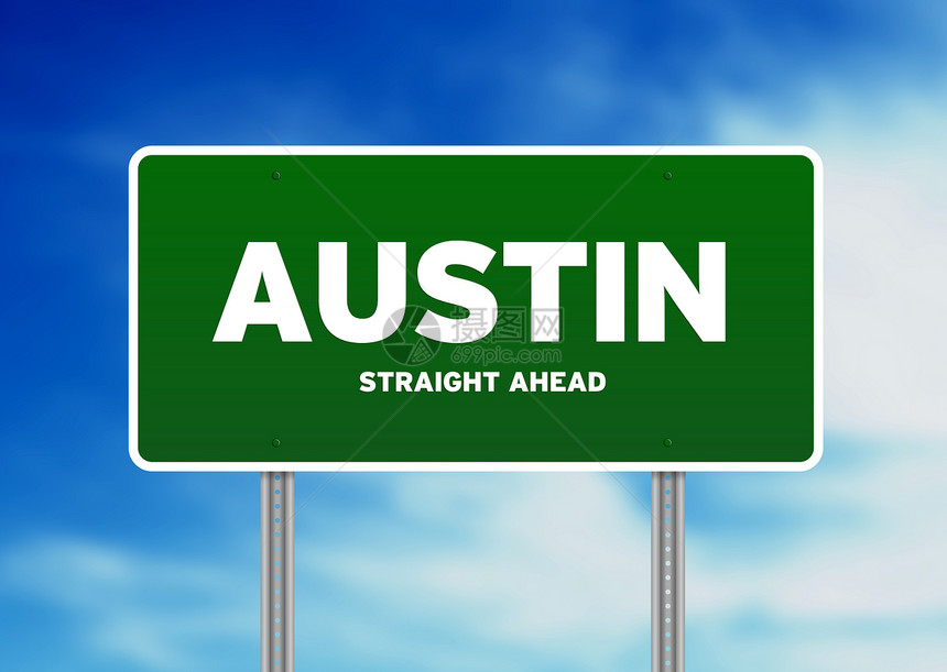 得克萨斯州奥斯汀公路标志图片