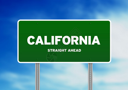 从旧金山到洛杉矶加利福尼亚公路标志背景