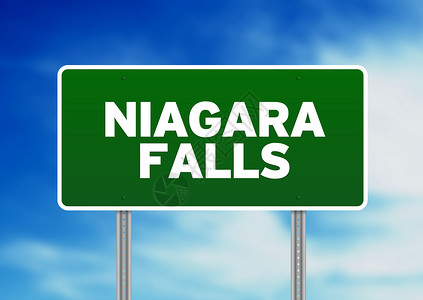 尼亚加拉瀑布公路标志高清图片