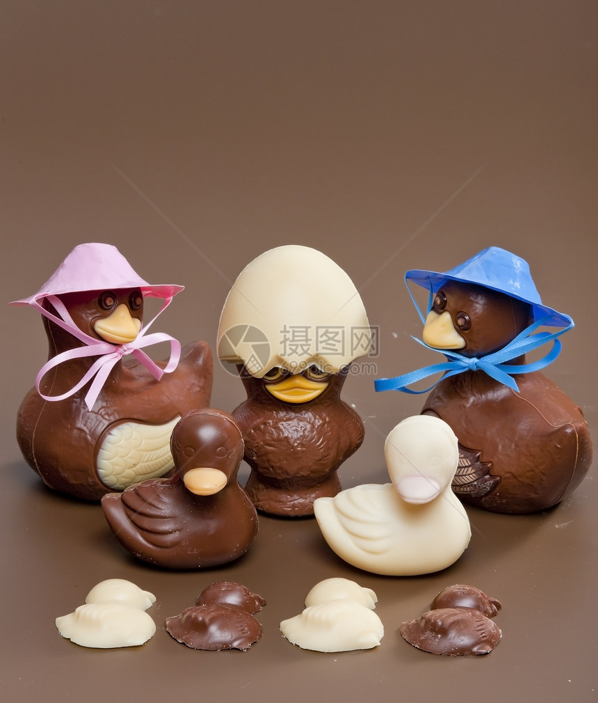 复活节巧克力白色诱惑静物食物巧克力营养棕色图片