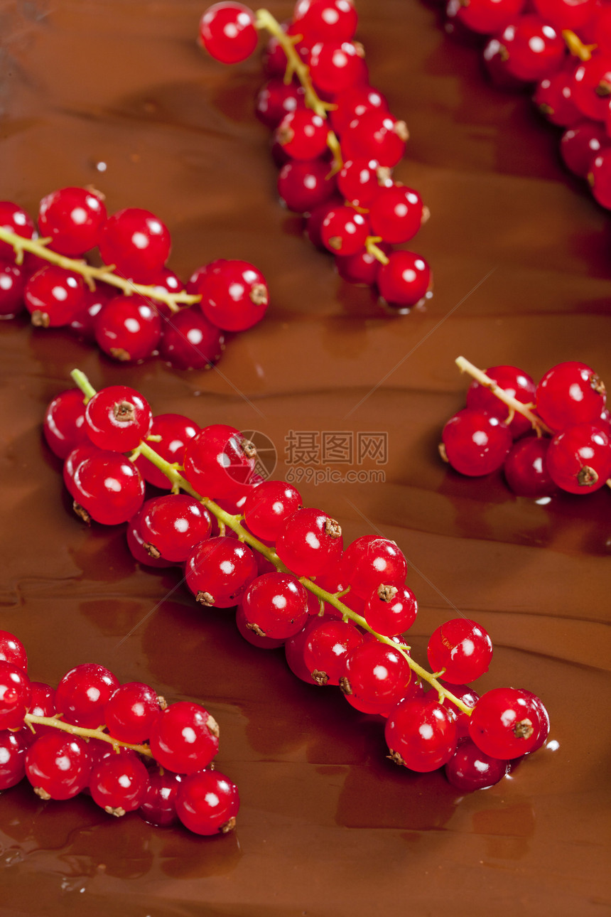 配红色卷饼的巧克力甜瓜营养甜点诱惑火锅棕色静物食物水果图片