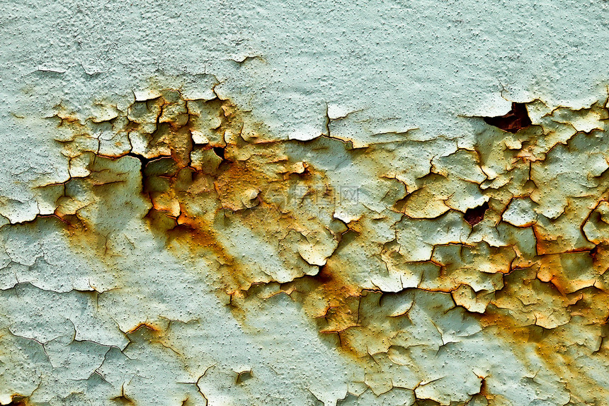 绿色剥皮涂料床单剥落金属搪瓷材料片状腐蚀艺术图片