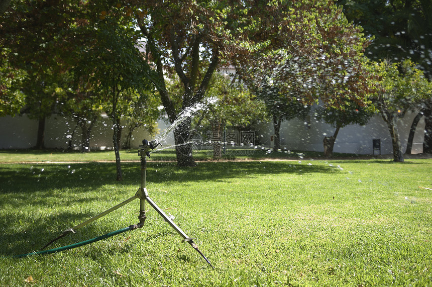 Sprinkler 喷雾器飞溅洒水器喷嘴绿色流动公园灌溉院子园艺场地图片