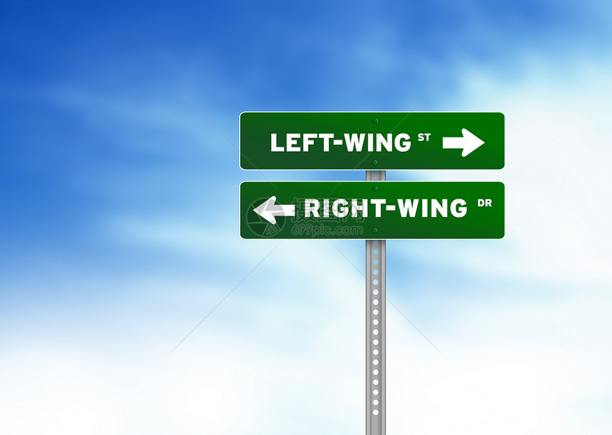 左翼和右翼路标图片