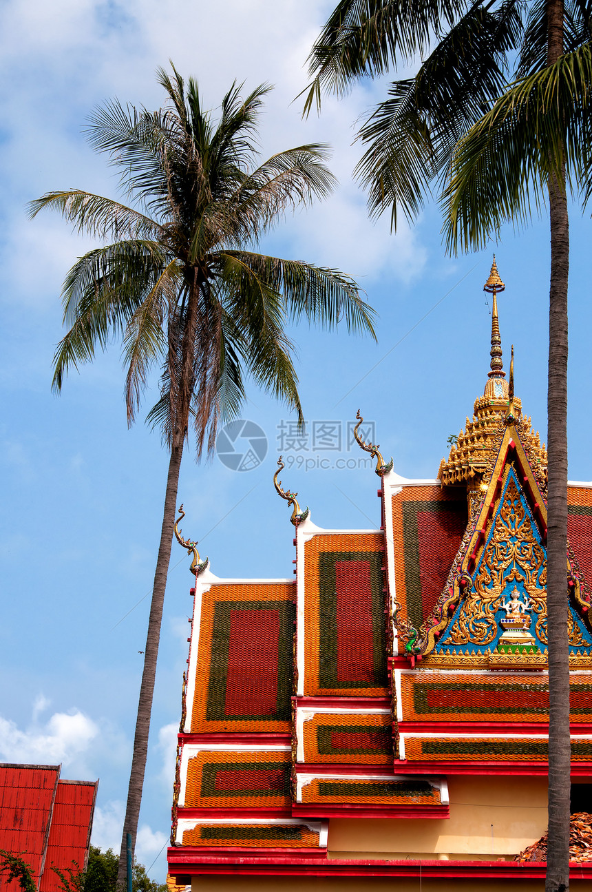 泰国佛教寺庙泰国旅游佛塔佛教徒建筑石头蓝色建筑学宗教游客天空图片
