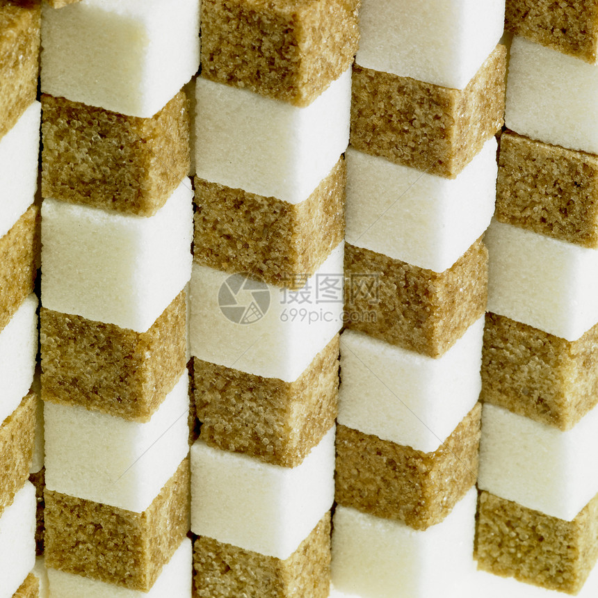 糖立方糖块糖食物肿块棕色静物蔗糖营养白色内饰食品图片