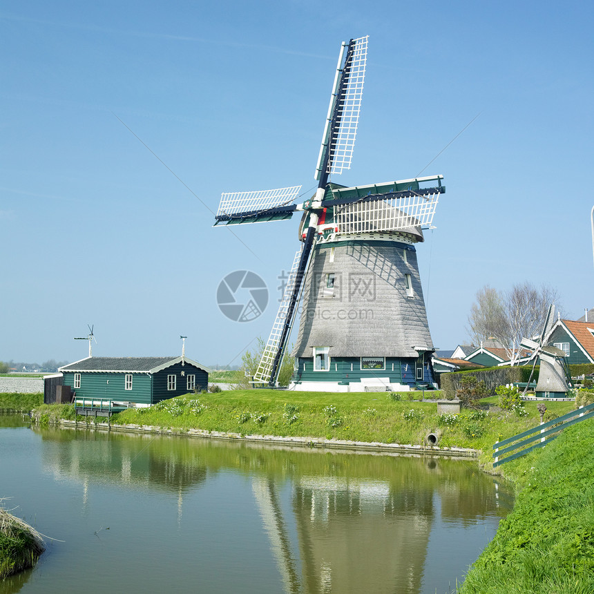 荷兰阿尔克马尔北部风车图片