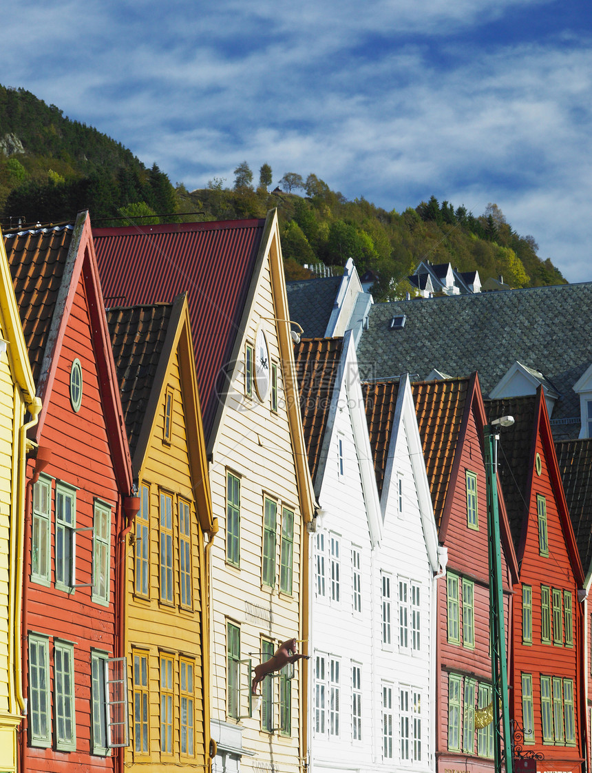 挪威卑尔根木头房屋位置建筑学外观世界遗产房子市政建筑街道图片