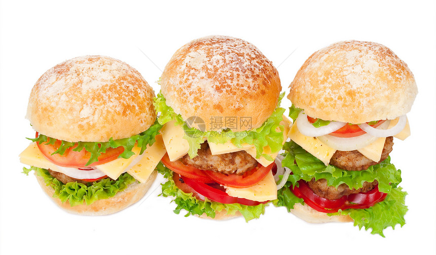 大汉堡包面包美食汉堡包子营养饮食食物沙拉芝士白色图片