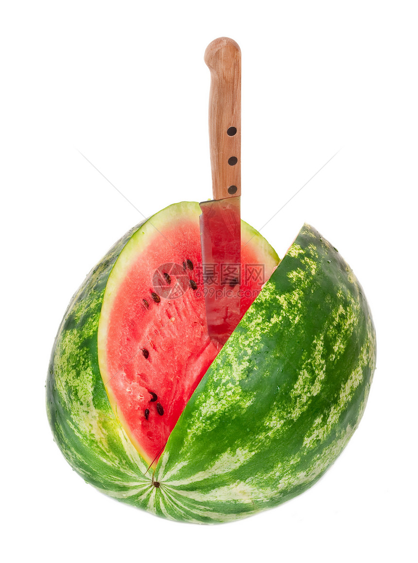 西瓜中的刀子图片