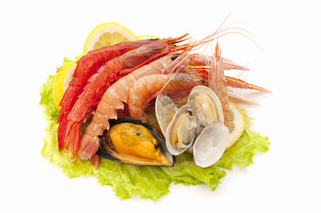 海产海鲜螃蟹对虾用餐小龙虾营养贝类熟食动物宪兵市场高清图片