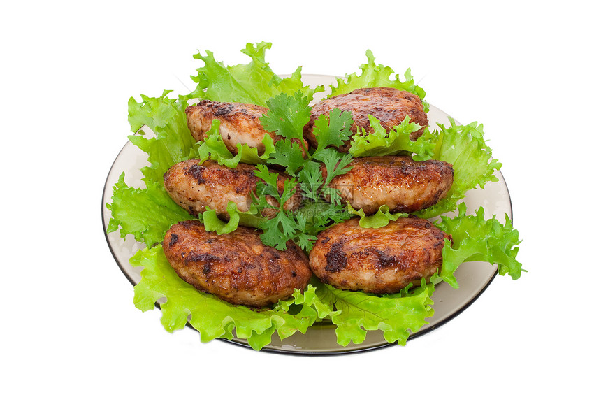 沙拉叶的切片烹饪餐厅绿色香菜沙拉美食午餐盘子猪肉原油图片