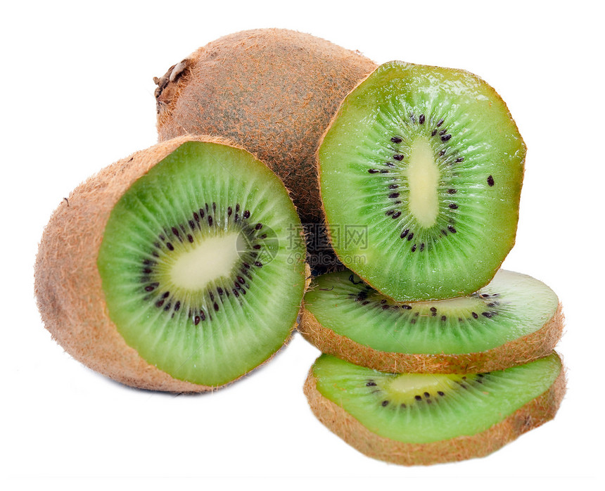 Kiwi 水果营养奇异果异国白色小吃食物绿色热带情调图片