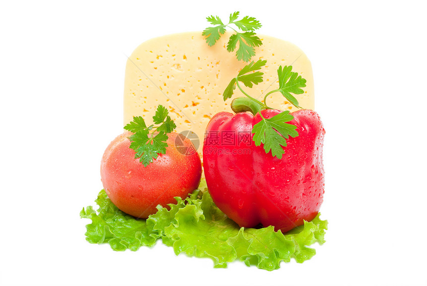 蔬菜和奶酪饮食季节性绿色香料香菜沙拉草本植物植物烹饪食物图片