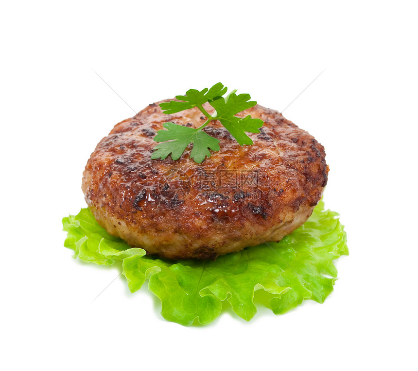 Cutlet 剪切器食物绿色猪肉烹饪黄瓜美食香菜原油餐厅盘子图片