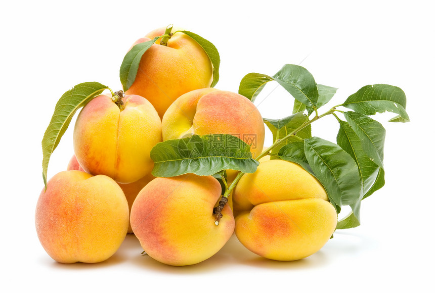 新鲜桃子食物素食甜点水果维生素植物植物群饮食季节白色图片