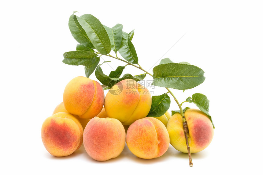 新鲜桃子甜点植物白色食物水果季节素食维生素植物群饮食图片