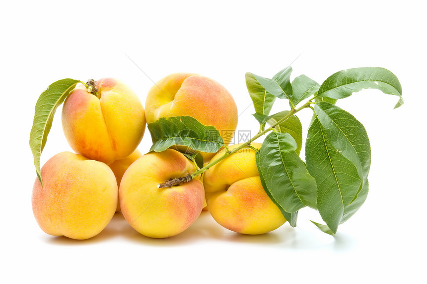 新鲜桃子季节素食食物植物维生素白色植物群水果饮食甜点图片