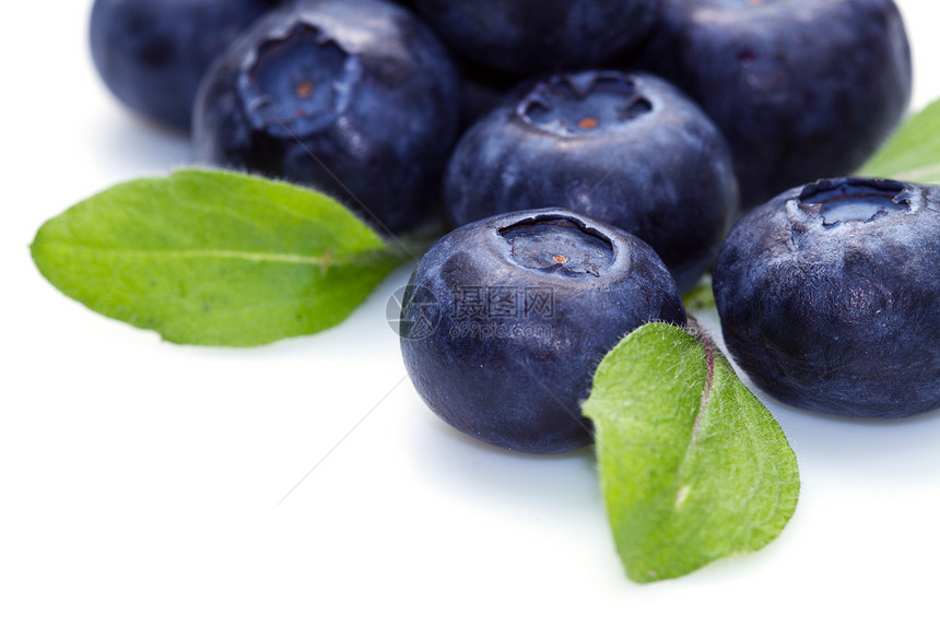 蓝莓蓝色叶子浆果覆盆子甜点团体食物小吃水果图片