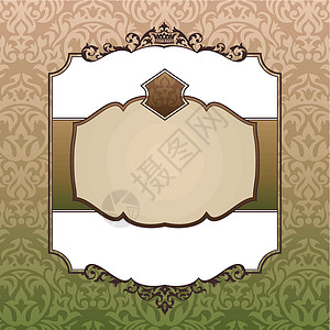 皇室或国产古代框架装饰边界庆典礼物皇家卡片风格古董婚礼曲线背景图片