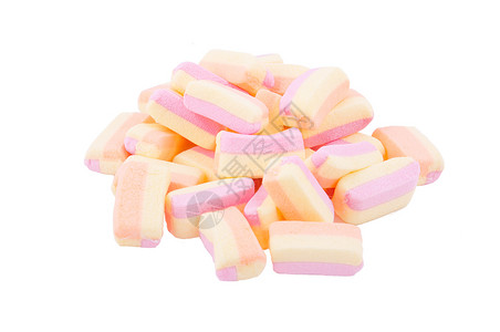 彩色棉花糖甜点糖果色泽粉色工作室白色背景图片