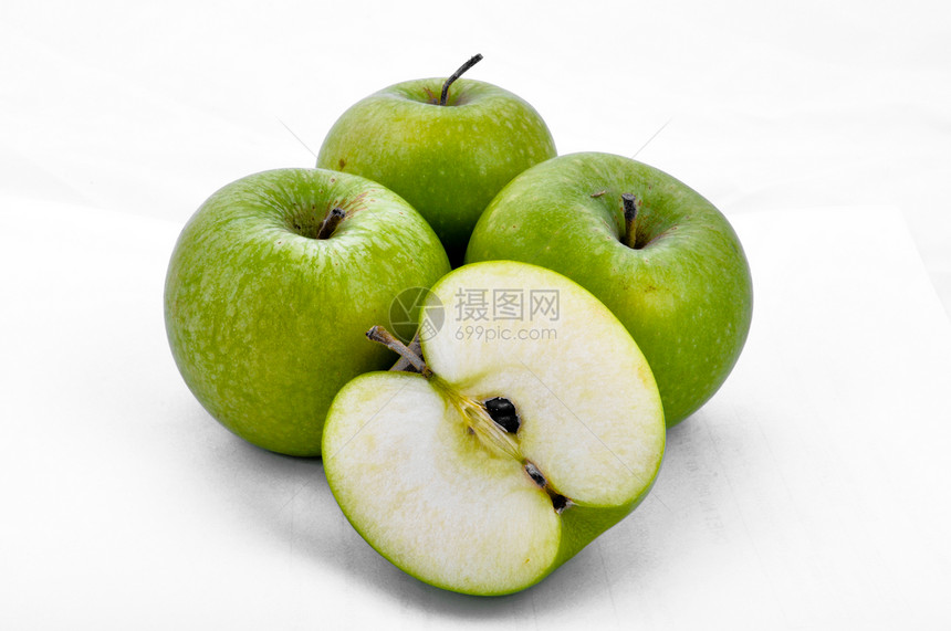 绿苹果绿色水果背景图片