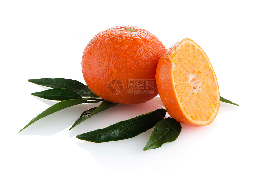 柠檬或普通话小吃工作室团体果汁热带宏观甜点橙子水果叶子图片