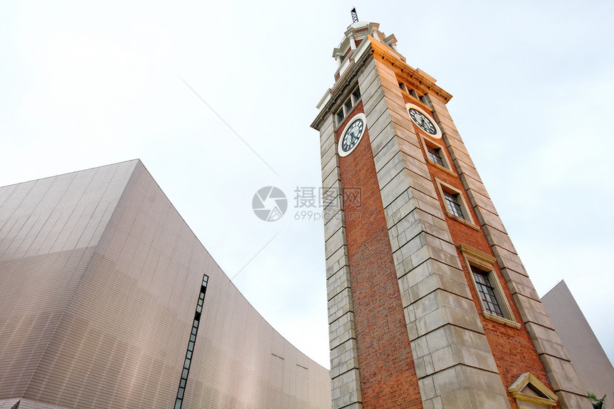 香港时钟塔速度天空蓝色中心景观地标建筑城市兴趣场景图片