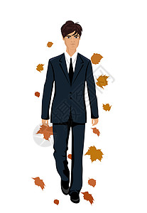 枫叶衣服素材优雅的秋天男子与世隔绝设计图片