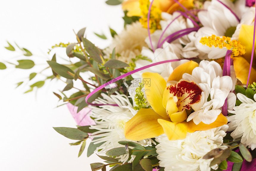 漂亮的鲜花植物群绣球花花瓶妈妈花瓣百合雏菊订婚菊花叶子图片