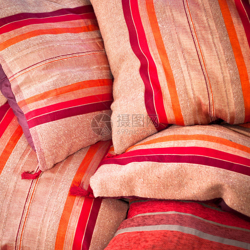 摩洛哥沙垫条纹家乐插图织物橙子装潢奢华正方形红色活力图片