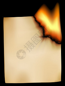 燃烧纸空白破坏渐变网格棕色火焰羊皮纸文档背景图片
