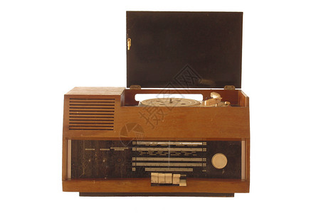 破旧旧复古无线电台音乐风格播送短波体积波浪曲调扬声器收音机古董背景