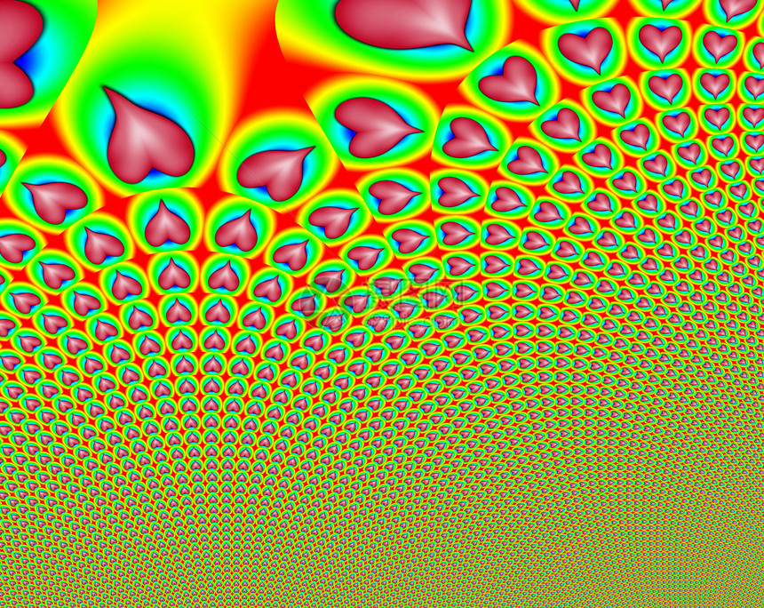 分形红心概念数字墙纸心形情绪化热情情感卡通片红色图案化图片