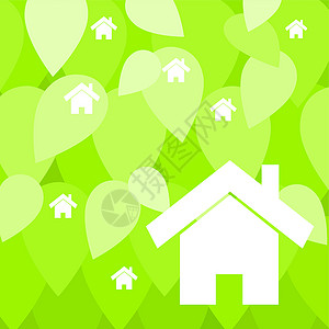 家庭与自然说明环境绿色房子插图地球背景图片