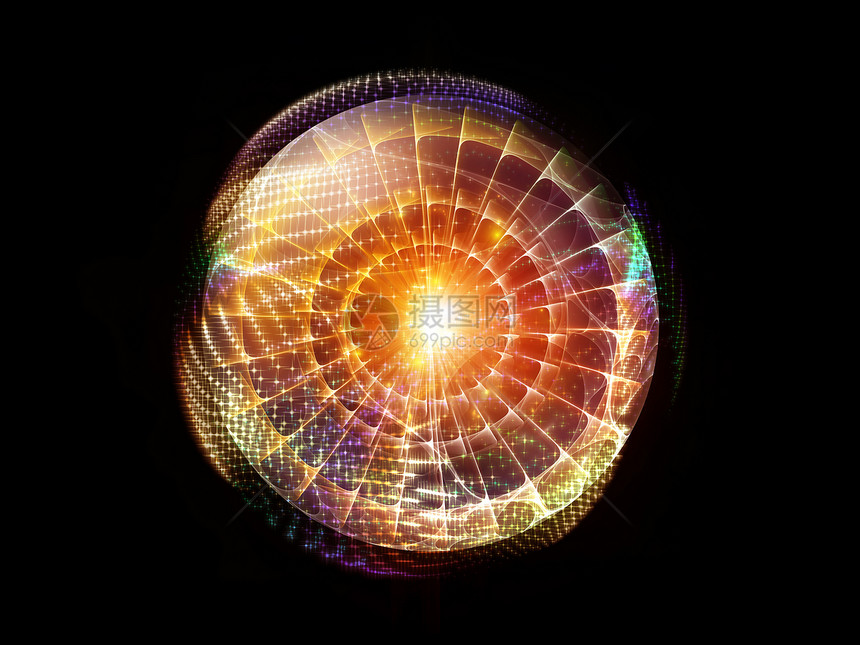 分形球元素作品渲染几何学网格径向星星大理石粒子中心体积图片